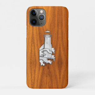 Coque Case-Mate iPhone Phare Chrome sur bois de teck