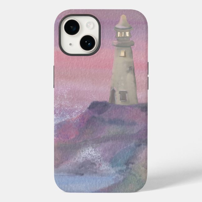 Coques Case-Mate iPhone Phare Côtier Bluff Avec Ciel Rose (Verso)