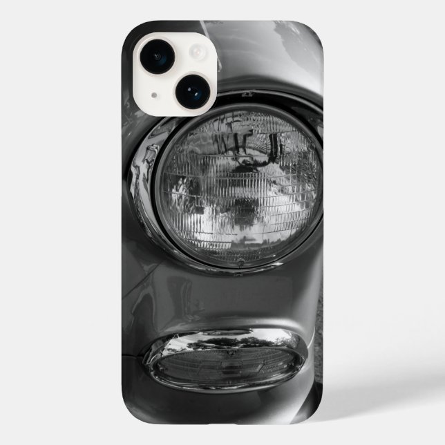 Coques Case-Mate iPhone Phare de la Chevy 55 en nuances de gris (Verso)