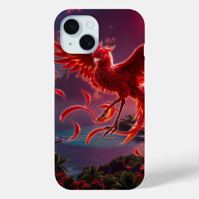 Coques Case-Mate iPhone Phénix cramoisi de la marée au clair de lune. (Verso)