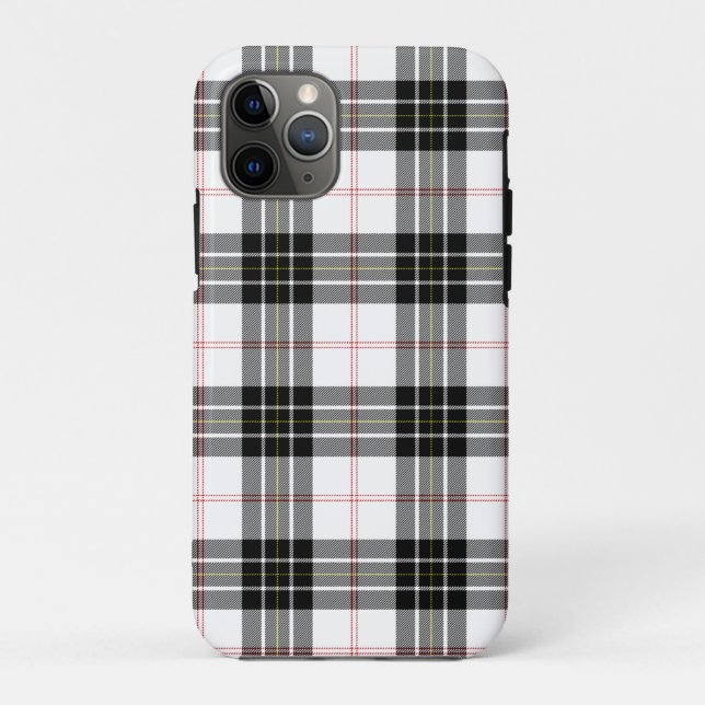 Coques Case-Mate iPhone Pherson tartan noir blanc plaid (Dos)