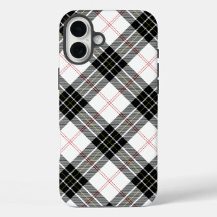 Coque Pour iPhone 16 Plus Pherson tartan noir blanc plaid