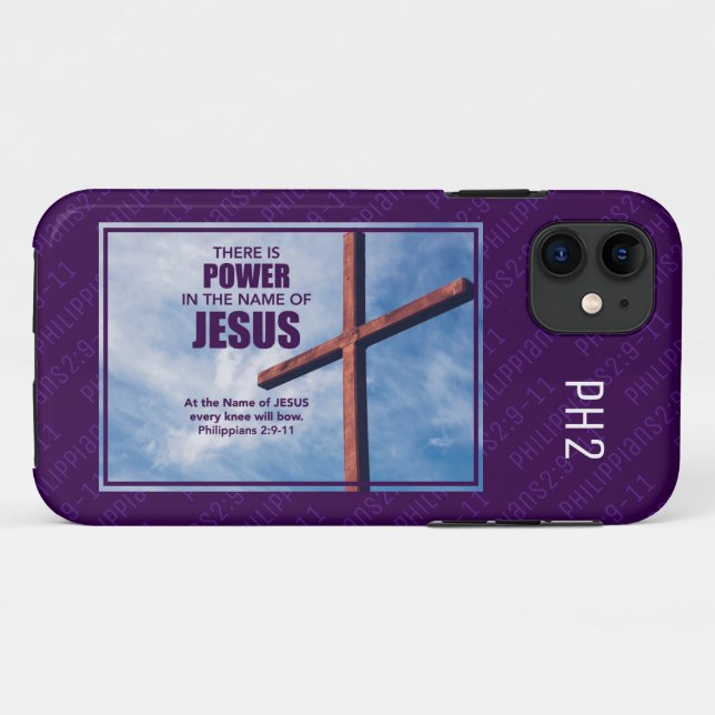 Coques Case-Mate iPhone Philippiens 2:9-11 | NOM DE JÉSUS Christian Cross (Dos (Horizontal))