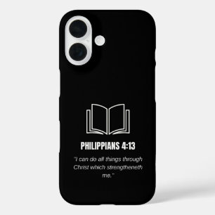Coque Pour iPhone 16 Philippiens 4:13 Bible Minimaliste Verset Chrétien