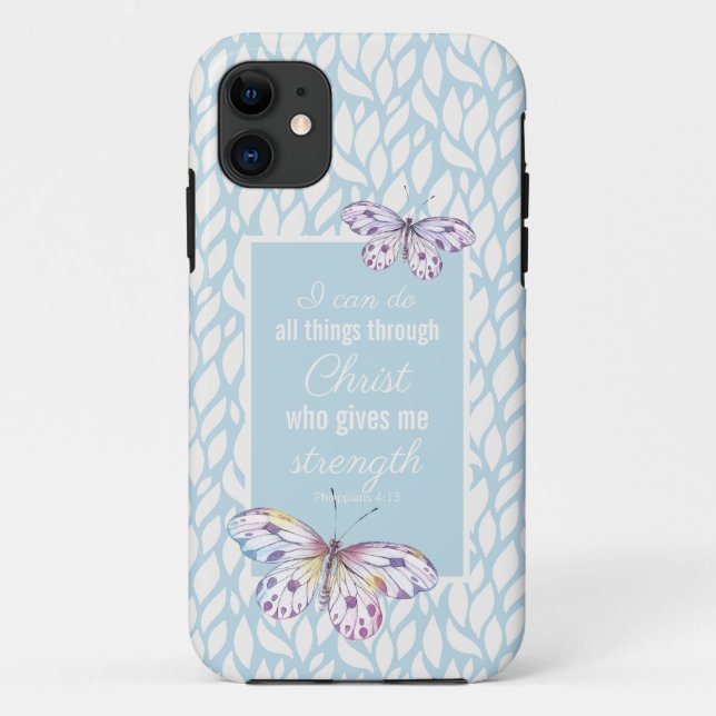Coques Case-Mate iPhone Philippiens 4:13 Bleu papillon (Dos)