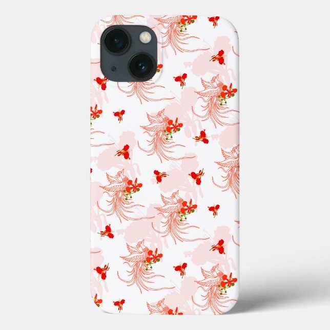 Coques Case-Mate iPhone Phoenix Oiseau Et Phoenix Fleur Motif Sans Faille (Verso)