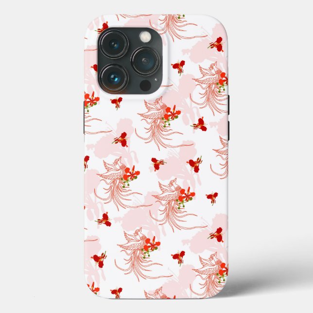 Coques Case-Mate iPhone Phoenix Oiseau Et Phoenix Fleur Motif Sans Faille (Verso)