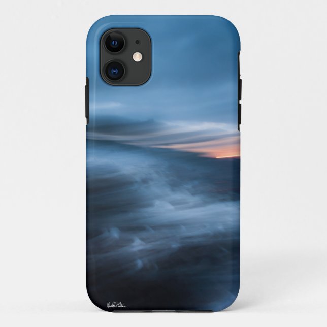 Coques Case-Mate iPhone photo abstraite de la baie, bleu (Dos)