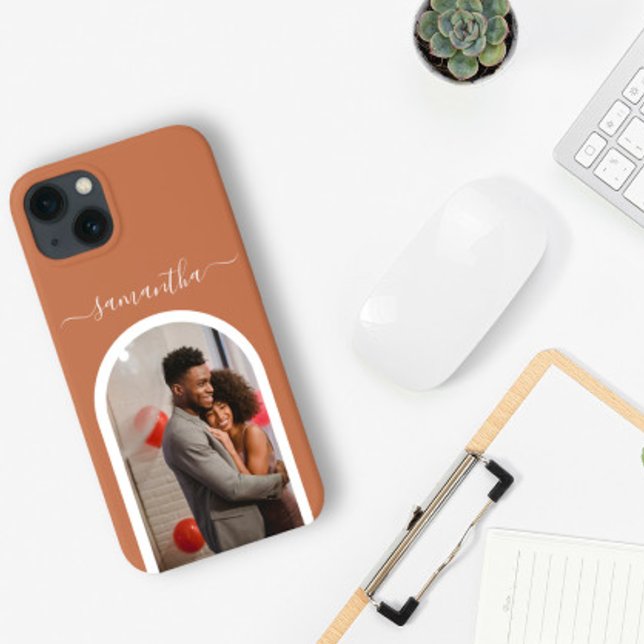 Coques Case-Mate iPhone Photo Calligraphy Monogram Name Arch Shape (Créateur téléchargé)