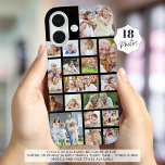 Coque Pour iPhone 16 Photo Collage 18 Photos Couleur personnalisée Noir<br><div class="desc">Portez 18 de vos photos préférées sur ce boîtier de téléphone portable couleur arrière - plan personnalisé avec un collage photo de différentes formes et tailles pour accueillir une variété d'images. Modifiez la couleur noire de l'arrière - plan dans EDIT. OPTIONS TÉLÉPHONIQUES : L'exemple est affiché sur l'Apple iPhone 16...</div>