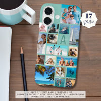 Photo Collage Monogramme Nom 17 Photos Menthe Vert