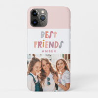 Photo coloré amusant typographie meilleurs amis
