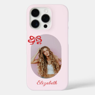 Coque iPhone 16 Pro Photo Cute Rose Red Bow