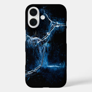 Coque Pour iPhone 16 Photo d'art sur glace bleu foncé