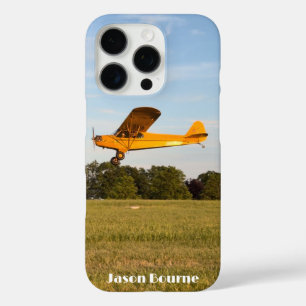Coque iPhone 16 Pro Photo d'avion volant monogrammé, Aviation, Cool