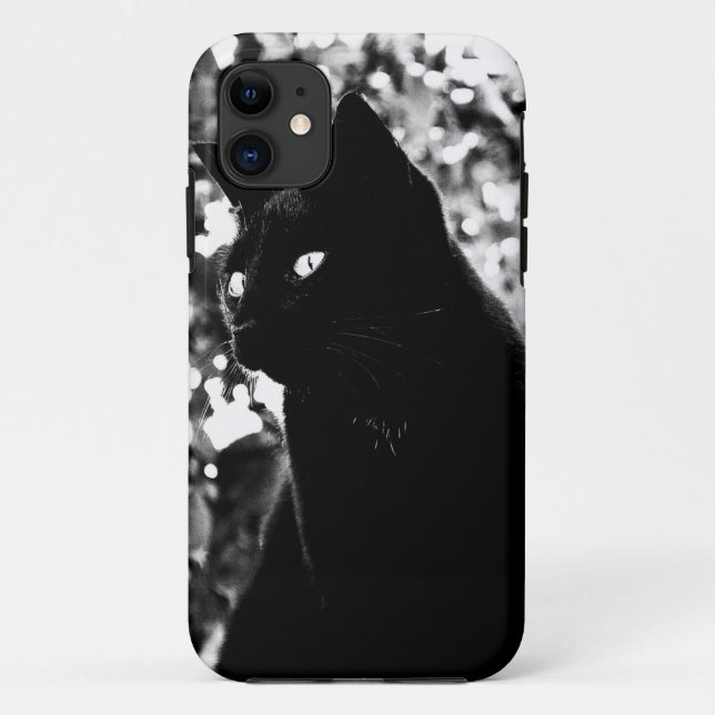 Coques Case-Mate iPhone Photo de Black Cat Portrait (Dos)