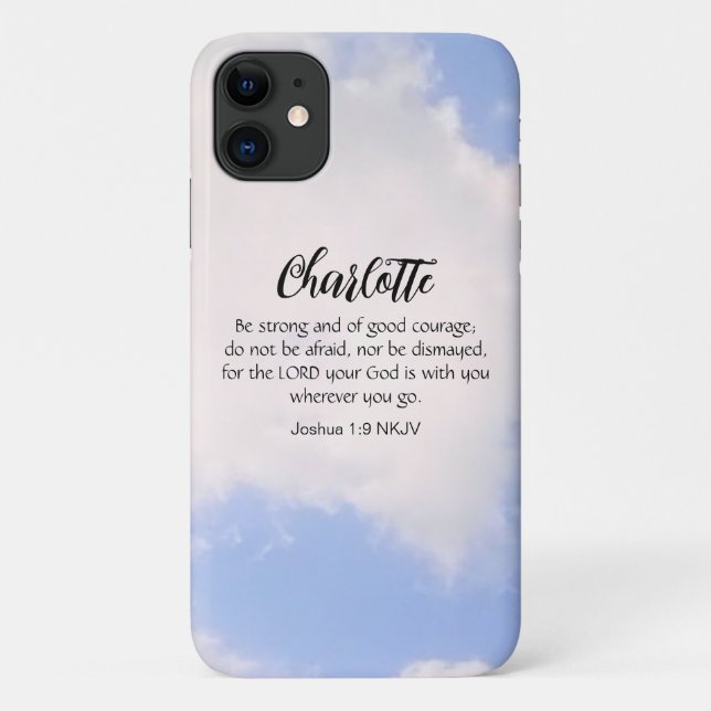 Coques Case-Mate iPhone Photo de Blue Sky Be Not Afraid Bible Verse Nom (Dos)