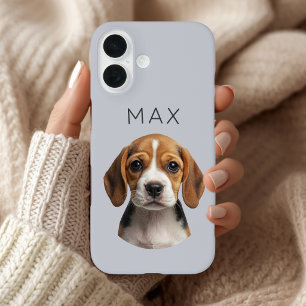 Coque Pour iPhone 16 Photo de chien personnalisé au nom de Sage