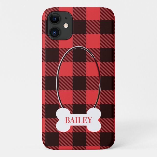 Coques Case-Mate iPhone Photo de chien sur Plaid (Dos)