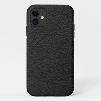 Coque iPhone 11 Photo de cuir noir.