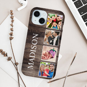 Coque Case-Mate iPhone Photo de Custom Collage Rustic Farmhouse Family