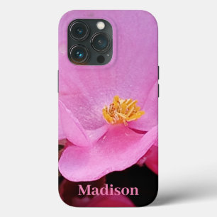 Case-Mate iPhone Case Photo de Elegant Hot Pink Flower Ajouter Nom