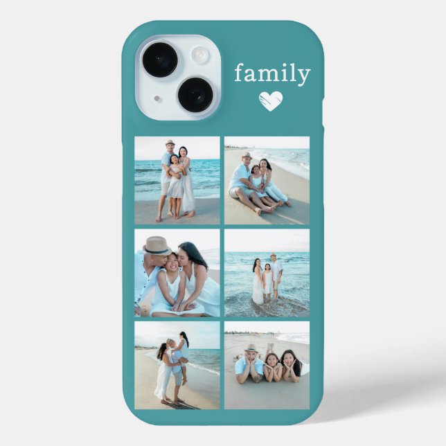 Coques Case-Mate iPhone Photo de famille 6 sarcelle (Verso)