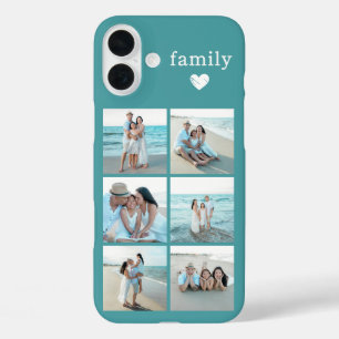 Coque Pour iPhone 16 Plus Photo de famille 6 sarcelle