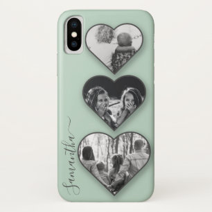 Case-Mate iPhone Case Photo de famille de coeur moderne Votre nom Coque-