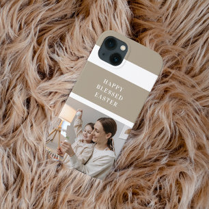 Case-Mate iPhone Case Photo de famille moderne beige   Heureuse Sainte P