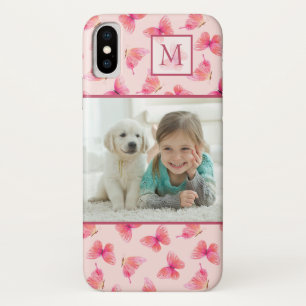 Case-Mate iPhone Case Photo de monogramme de papillon d'aquarelle