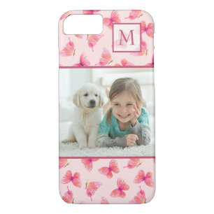 Case-Mate iPhone Case Photo de monogramme de papillon d'aquarelle