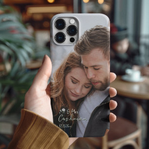 Coque iPhone 16 Pro Photo de Noël personnalisée en couple