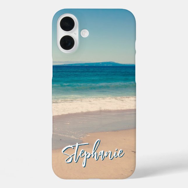 Coques Case-Mate iPhone Photo de plage personnalisée Océan Bleu (Verso)