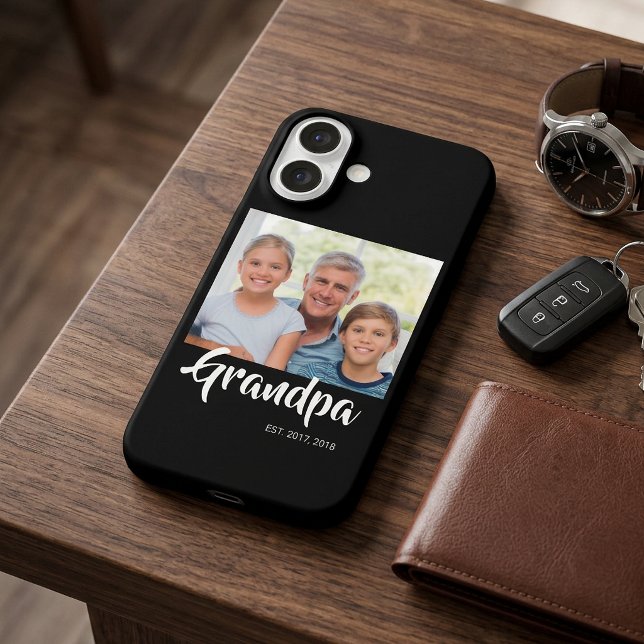 Coques Case-Mate iPhone Photo de script établi grand-père noir (Black Grandpa Established Script Photo Phone Case)