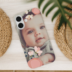 Coques iPhone 16 Photo de superposition florale