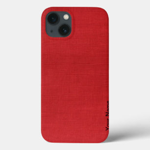 iPhone 13 Case Photo de texture de lin rouge