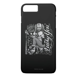 Coque iPhone 8 Plus/7 Plus Photo de typographie du peloton   Harley Quinn de