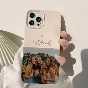 Coque Case-Mate iPhone Photo des meilleures amies beige minimaliste