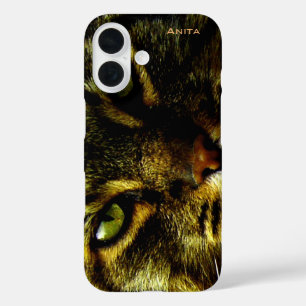 Coque Pour iPhone 16 Photo des yeux hypnotisants de chat