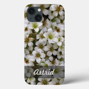 Coques Pour iPhone Photo douce botanique de fleurs blanches tout nom