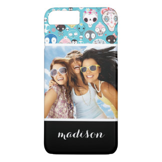 Etui iPhone Case-Mate Photo et nom personnalisés Texture crâne riant