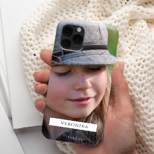 Coque Pour iPhone 16 Photo et nom personnalisés typographie moderne iPh