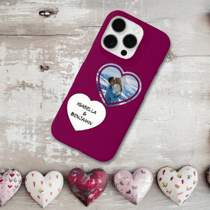 Coque iPhone 16 Pro Photo et noms personnalisés de la Saint-Valentin