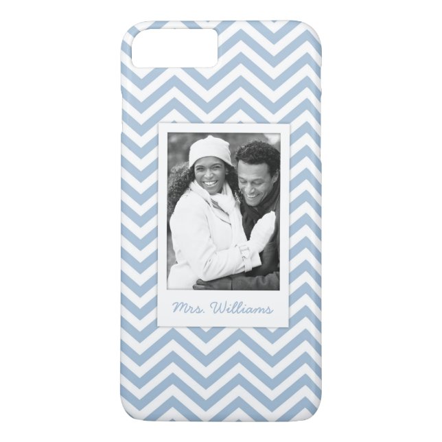 Coques Case-Mate iPhone Photo faite sur commande et Chevron bleu-clair (Dos)
