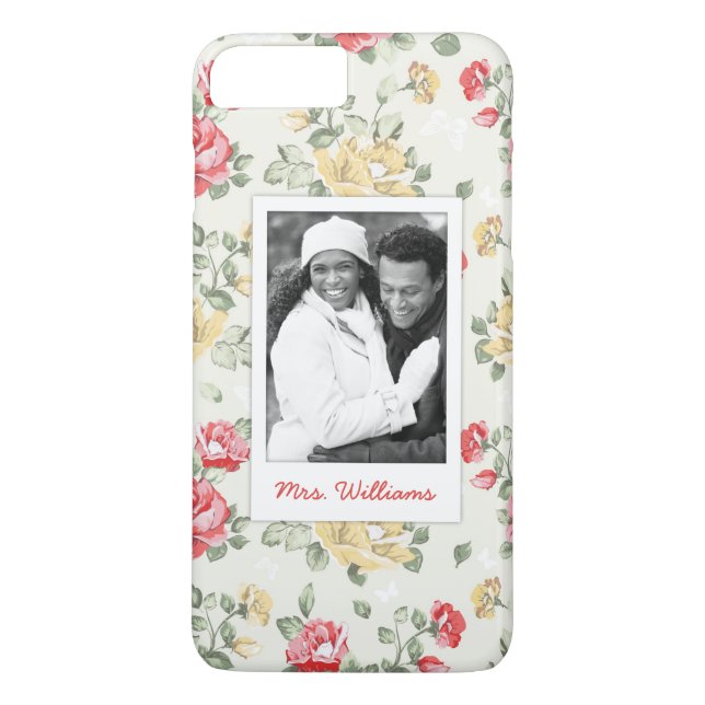 Coques Case-Mate iPhone Photo faite sur commande et roses roses élégants (Dos)