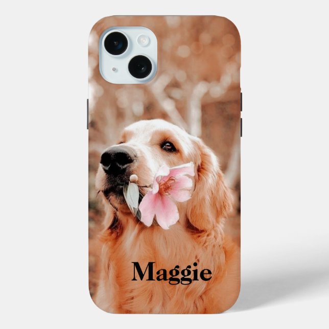 Coques Case-Mate iPhone Photo Golden Retriever personnalisée - Cadeau Amou (Verso)