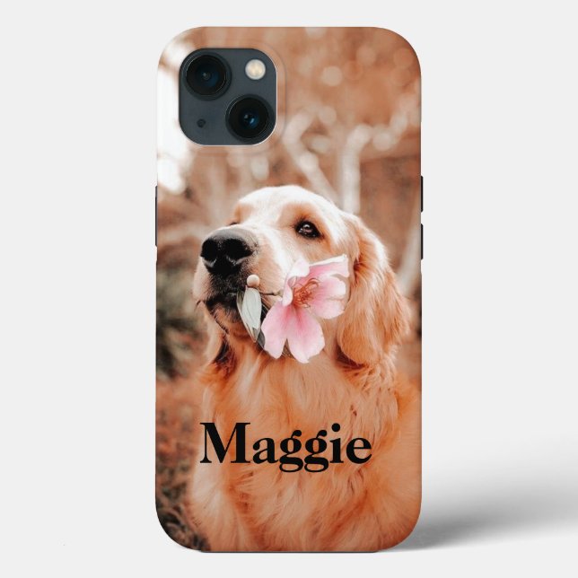Coques Case-Mate iPhone Photo Golden Retriever personnalisée - Cadeau Amou (Verso)