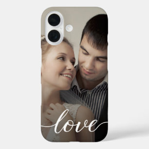 Coque Pour iPhone 16 Photo Mariage de script d'amour personnalisé
