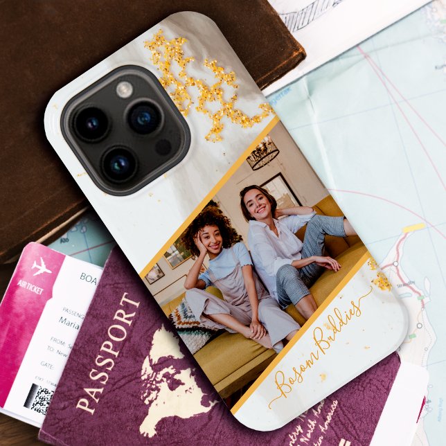 Coques Case-Mate iPhone Photo Modern Gold Parties scintillant Marbre noir  (Créateur téléchargé)